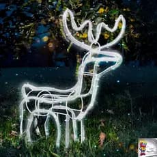 Armação Rena Média Decoração Natalina De Led Branco Frio  Natal 220v/110 A prova d'água Jardim