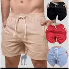 Short de Linho Masculino Mauricinho Bermuda Moda Praia