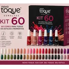 kit com 60 esmaltes diferentes no atacado Novo Toque (sem repetições)