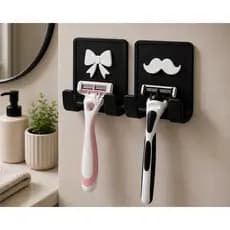Suporte Para Parelho De Barbear Lamina Gillette Gilete Prestobarba Feminino e Masculino C/ fita 3M