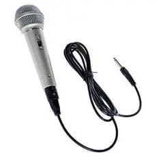 Microfone Prateado com Fio / Microfone Dinâmico Profissional para Karaokê - Dm701 C/ Garantia e Nota Fiscal