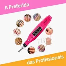 Kit Profissional de Lixadeira de Unhas Elétrica com Broca e Motor Bivolt para Manicure e Pedicure