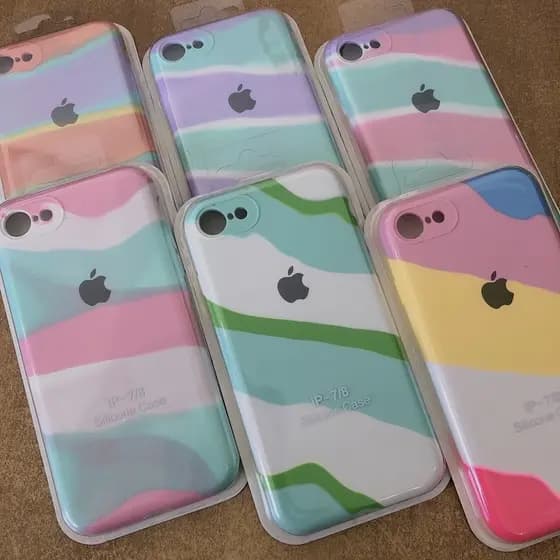 Capinha Flexível De Soft Arco-Íris Colorido Compatível com iPhone 7/8
