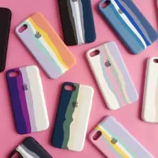 Capinha Arco Íris Para iPhone 7/8 - Case Forrada em Silicone Colorido