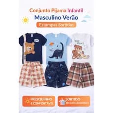 Conjunto Pijama Infantil Masculino Verão Menino☀️ Leve, Fresquinho e Barato | 1 ao 14 Estampas Sortidas