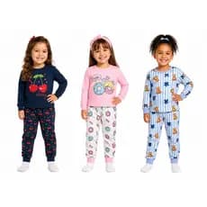 Conjunto Pijama Infantil Feminino Inverno Sortidos com Punhos Menina– Algodão e Poliéster (1 ao 14)
