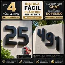 Número Residencial 3D Preto Cromado para Fachada | Casa Apartamento Comércio | 1 a 3 Dígitos