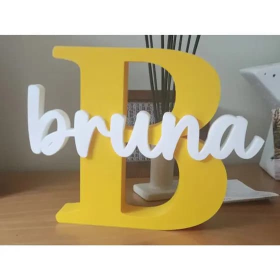 Nome Decorativo Personalizado Com Inicial Em Impressão 3D