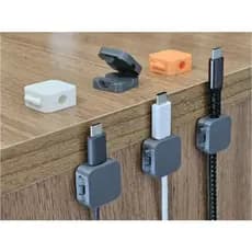Organizador de Cabos Magnético | Clipe para Cabo USB, USB-C e Lightning | Fixador de Fios para Mesa | Kit 5 Unidades
