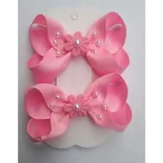 Par Laço Boutique luxo com pérolas - 7 cm no bico de pato