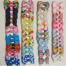 40 Lacinhos de cabelo no bico de pato 4 cm sortidos ( lisos e estampados)
