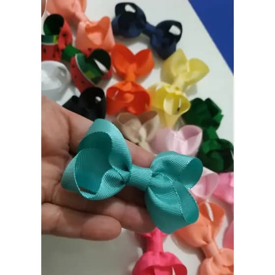 10 Laço Boutique / 6 cm  no bico de pato Promoção - Cores sortidas