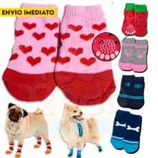 4 Meias Para Pet Cães Gatos Antiderrapante Sapatos