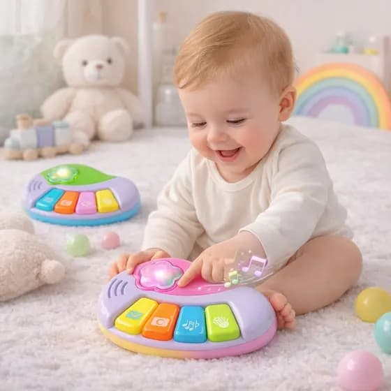 Pianinho Infantil Bebê Com Luz Som Brinquedo Educativo Bebê Musical Luz Som Brinquedo Infantil