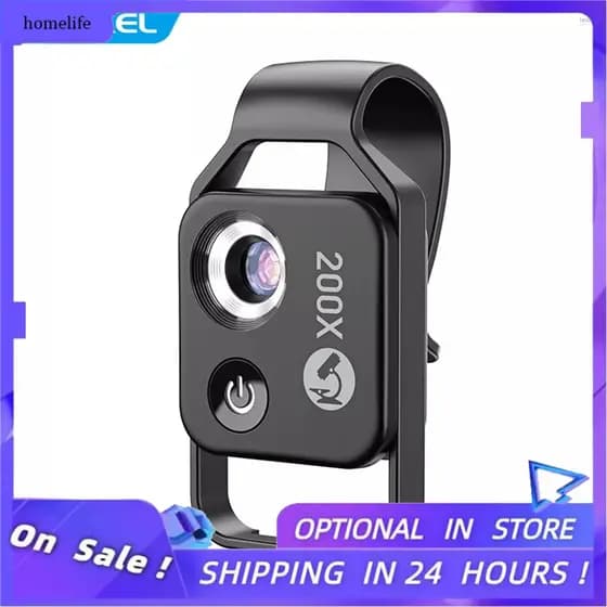 APEXEL MS002 200X Lente Microscópio Telescópio Profissional Com Clipe Telefônico Universal Para Planta Insetos Observação Da Pele Do Cabelo Joias Teste Industrial Eletrônicos Aplicativos De Jade