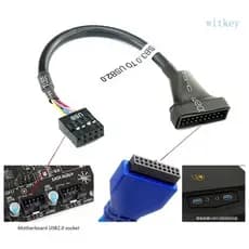 Conversor Usb3 0 A 2 0 20Pin Fêmea Para 9Pin Usb2 Adaptador Cabeçalho Da Placa-Mãe Cor