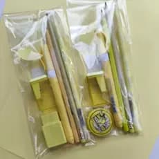 kit Papelaria Fofa 💛 6 ítens tons amarelos