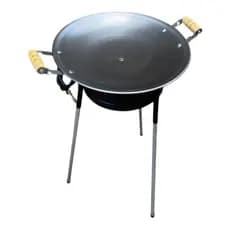 Completo Tacho Disco Arado 45cm INOX + Fogão Fogareiro Á Gás Alta Pressão