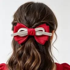 Laço Boutique Infantil com Strass Luxo | Par de Laços Femininos em Gorgurão Laço cabelo menina