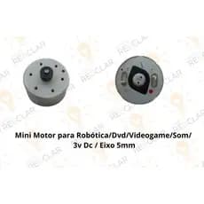 Mini Motor para Robótica/Dvd/Videogame/Som/ 3v Dc/Eixo 5mm