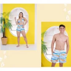 Kit Conjunto Short Casal Tendência Branco