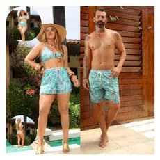 Kit Shorts e Biquíni Moda praia Tactel Sunset Tendencia