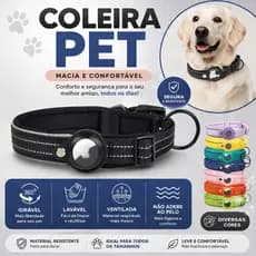 Coleira Cachorro Pet para GPS Airtag Apple Placa Identificação
