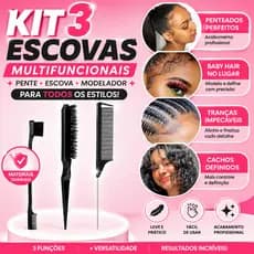 3 Escova Escovinha Pente Baby Hair Sobrancelha Cabelo Lace