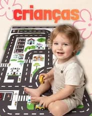Pista Tapete Infantil de Lona policia 100x65cm - Tapete Dobrável e Super Educativo