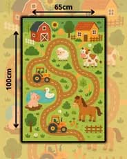 Tapete de Lona pra criança brincar  Fazendinha 100x65cm
