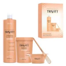 Kit Profissional Trivitt Shampoo 1l+Máscara 1kg  +Espatula +cumbuca