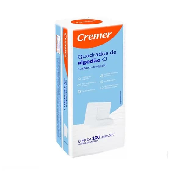 Algodão quadrado Cremer 100und