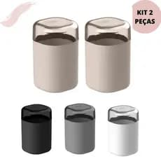 Kit com 2 peças Porta Algodão e Porta Cotonete Multiuso Linha Dual Banheiro e Lavabo