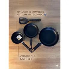 Kit de Frigideiras - Antiaderentes - 2 Frigideiras+ 1 Frita ovo+ 1 Espátula