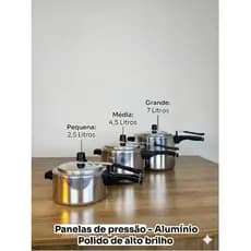 Panela de Pressão Fechamento Interno em Alumínio- Polida