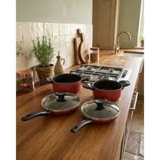 Kit Cozinha 4 Peças – 2 Caçarolas com Tampa de Vidro e 2 Frigideiras Antiaderentes