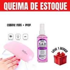 PREP anti Fungos +Mini cabine de Unha Estufa  LED UV para Alongamento de Unhas Gel Acrigel Porcelana mini sun