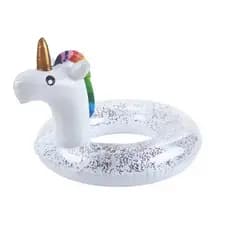 Boia Inflável Unicórnio Piscina Brincar Infantil 90cm com Glitter  verão diversão