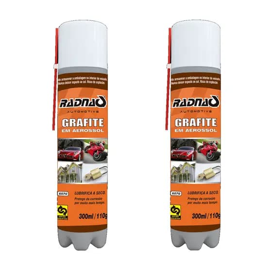 Kit 2 Grafite Spray Automotivo Lubrifica Canaleta Dos Vidros Reduz Esforço