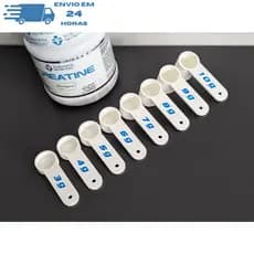 Kit 4 Colheres Medidoras de Creatina e Suplementos 3g a 6g - Dosador Scoop Academia Fitness