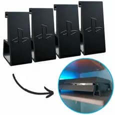 Kit Suporte Playstation Ps4 Pro Slim Horizontal Pezinho Ps4 Pro/Slim Elevador Melhore a Ventilação