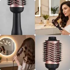 Escova Secadora Cabelo Profissional 1300W Bivolt Iônica Modeladora Alisadora Cabelos Todos Tipos Brilho Anti-Frizz Salão