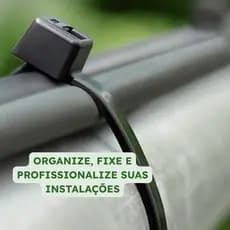 Abraçadeira de Nylon Braçadeiras Fixar Organizar Fios Cabos Tubos Objetos Embalagens 40cm x 4,8mm com 50 Unidades Preta