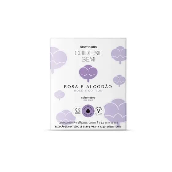 Sabonetes Cuide-se Bem Rosa e Algodão 4x80g Cada