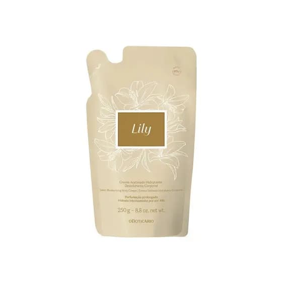 Refil Creme Acetinado Hidratante Desodorante Corporal Lily 250g