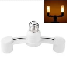 E27 Suporte de lâmpada LED 85-285V 2 cabeças Base E27 Soquete Divisor de lâmpada LED Soquete Adaptador de lâmpada.