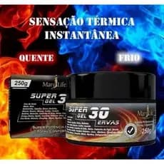 Super Gel 30 Ervas Massageador Efeito Gelo Quente Mary Life 250g