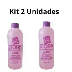 Kit 2 Removedor De Esmaltes Sem Acetona Stork 500ml Óleo Amêndoas