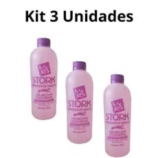 Kit 3 Removedor De Esmaltes Sem Acetona Stork 500ml Óleo Amêndoas