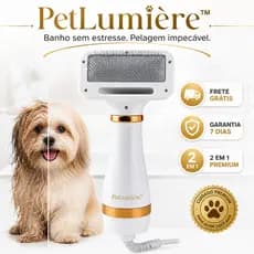 Escova Secadora Pet 2 Em 1 110V Para Cachorro E Gato Seca E Desembaraça Pelos Com Cerdas Massageadoras